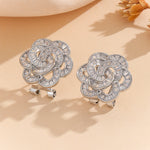 Load image into Gallery viewer, Elegant Silver Baguette Blossom Studs - Reet Pehal
