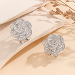 Load image into Gallery viewer, Elegant Silver Baguette Blossom Studs - Reet Pehal
