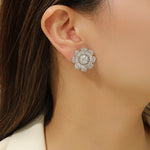 Load image into Gallery viewer, Gem-Embellished Diamond Floral Earrings - Reet Pehal
