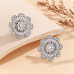 Load image into Gallery viewer, Gem-Embellished Diamond Floral Earrings - Reet Pehal
