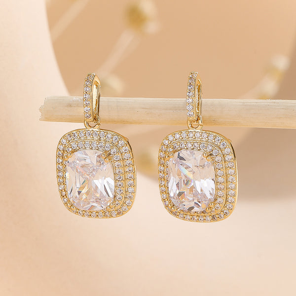 Dazzling Dual Segment Gold Earrings - Reet Pehal