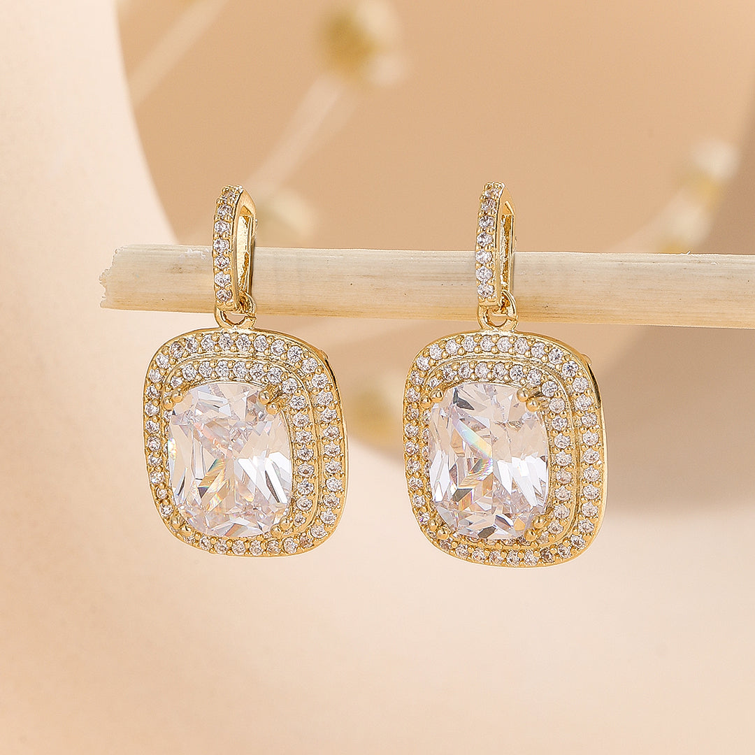 Dazzling Dual Segment Gold Earrings - Reet Pehal