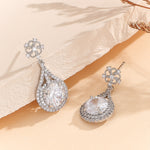 Load image into Gallery viewer, Floral Radiance Teardrop Diamond Earrings - Reet Pehal
