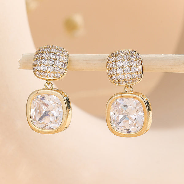 Glamorous Cushion-Cascade Diamond Earrings