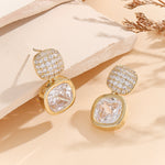 Load image into Gallery viewer, Glamorous Cushion-Cascade Gold Earrings - Reet Pehal
