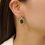 Load image into Gallery viewer, Regal Green Charm Earrings - Reet Pehal
