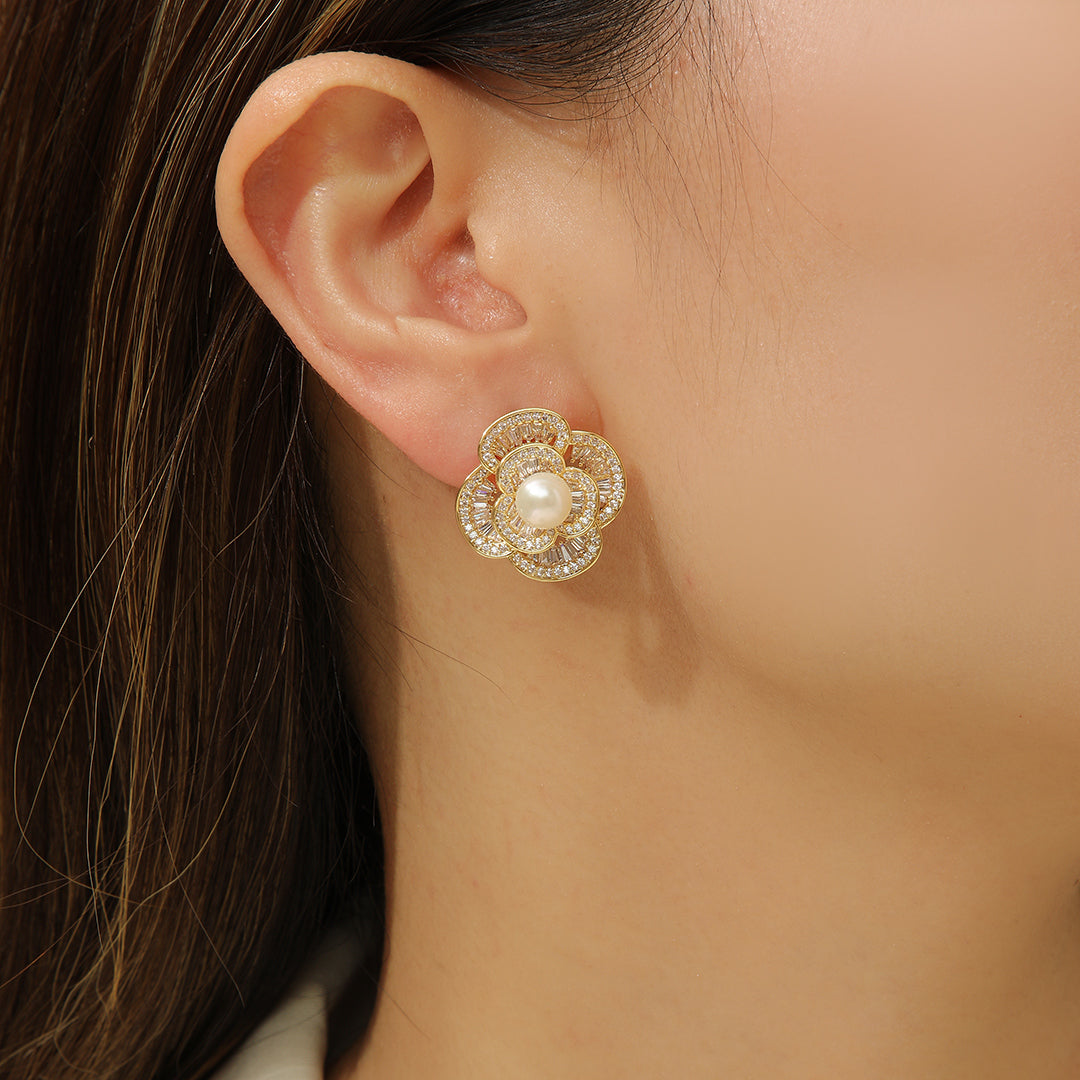 Dewdrop Petal Gold Earrings - Reet Pehal