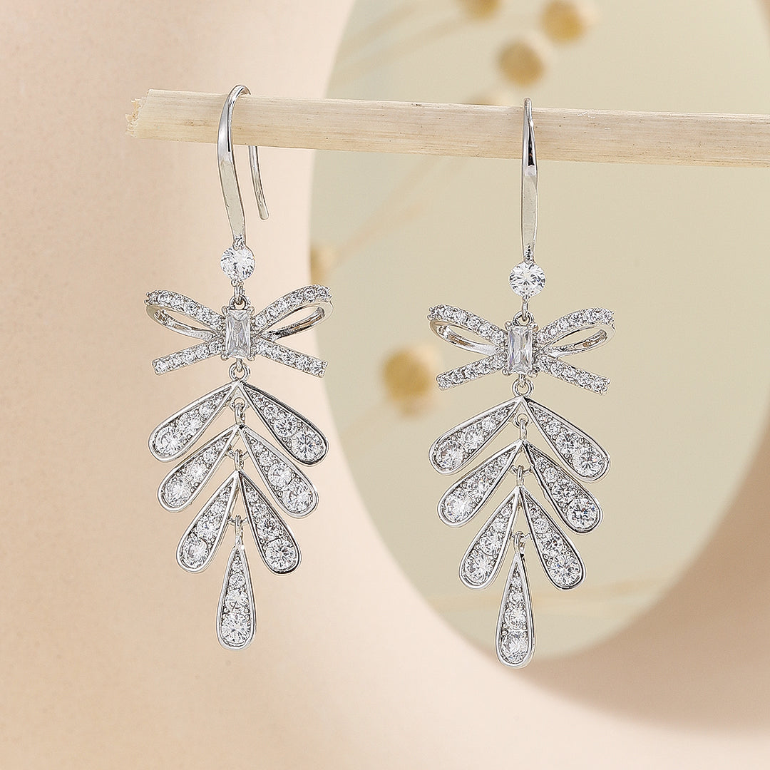 Glistening Leafy Knot Silver Earrings - Reet Pehal