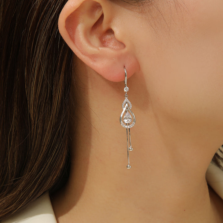 Enticing Silver Tear-Drop Dangle Earrings - Reet Pehal