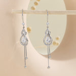 Load image into Gallery viewer, Enticing Silver Tear-Drop Dangle Earrings - Reet Pehal
