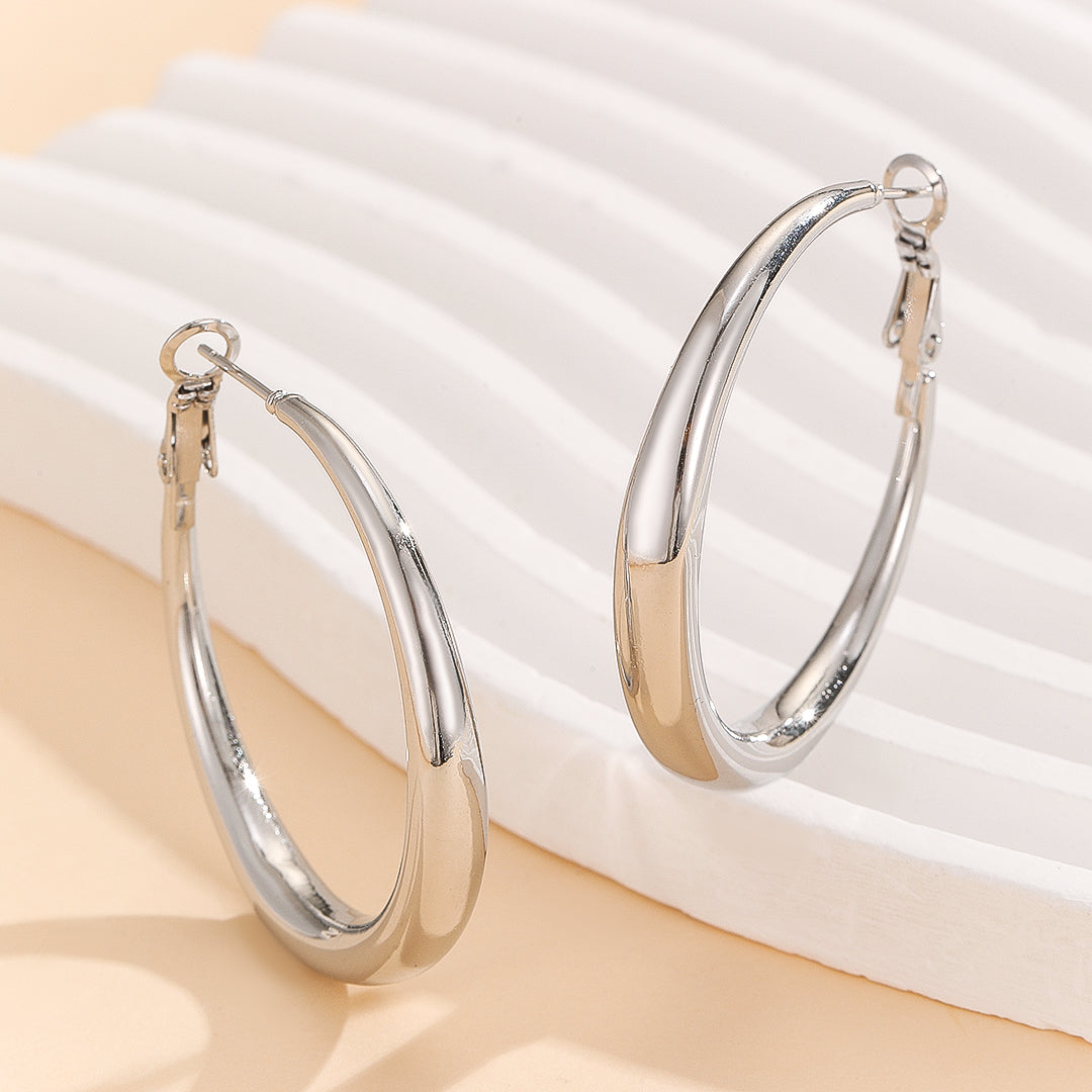 Contemporary Shine Hoop Earrings