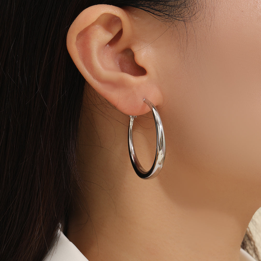 Contemporary Shine Hoop Earrings