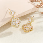 Load image into Gallery viewer, Festive Gem Gold Clover Earrings - Reet Pehal
