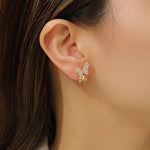 Load image into Gallery viewer, Stunning Petal Wings Gold Earrings - Reet Pehal
