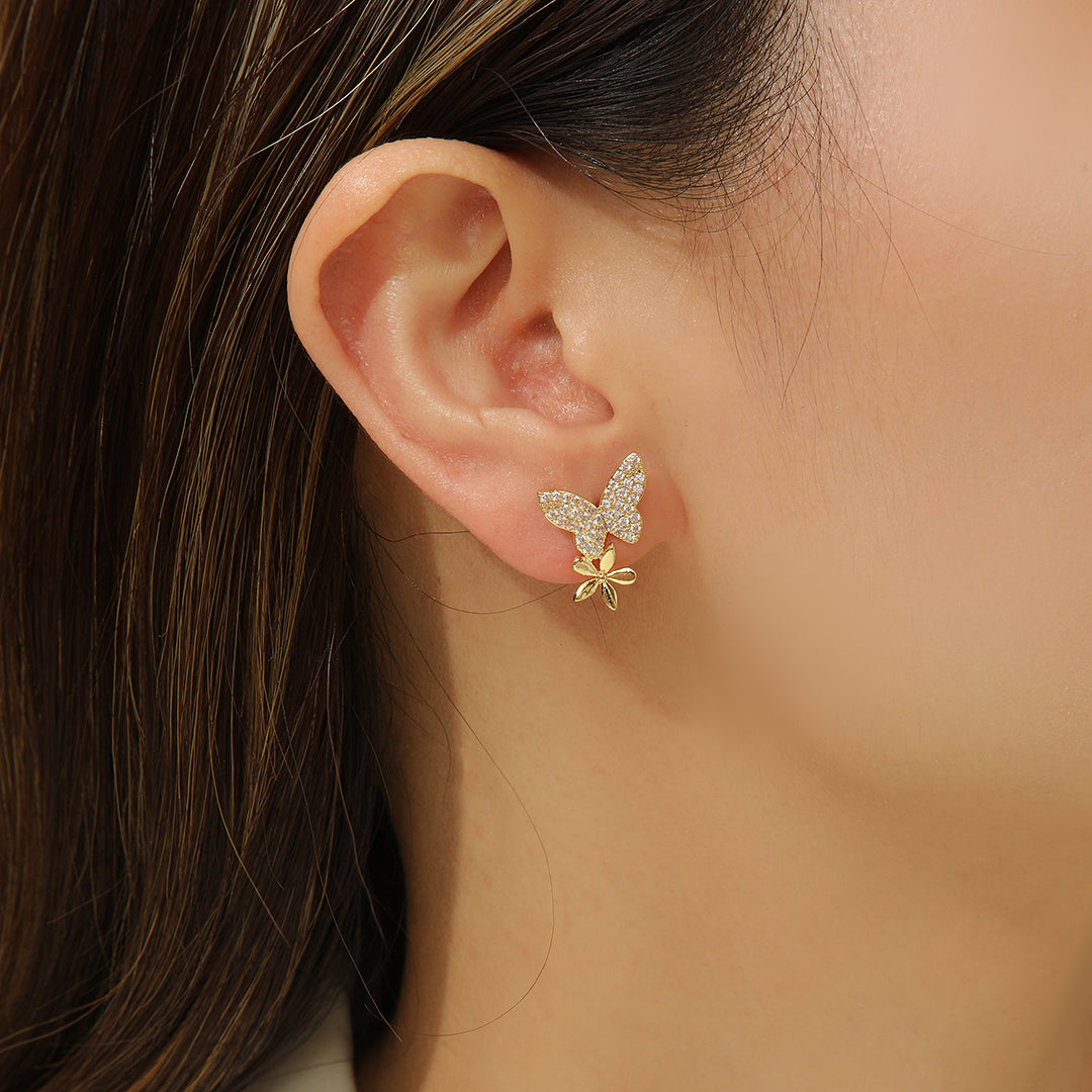 Stunning Petal Wings Gold Earrings - Reet Pehal