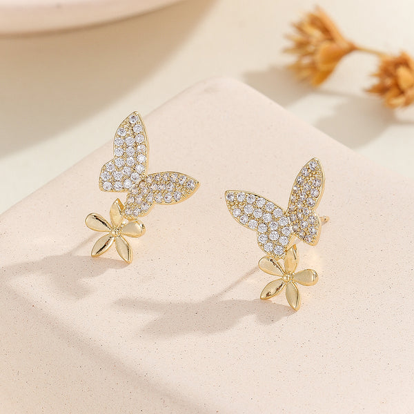 Stunning Petal Wings Gold Earrings - Reet Pehal