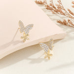 Load image into Gallery viewer, Stunning Petal Wings Gold Earrings - Reet Pehal
