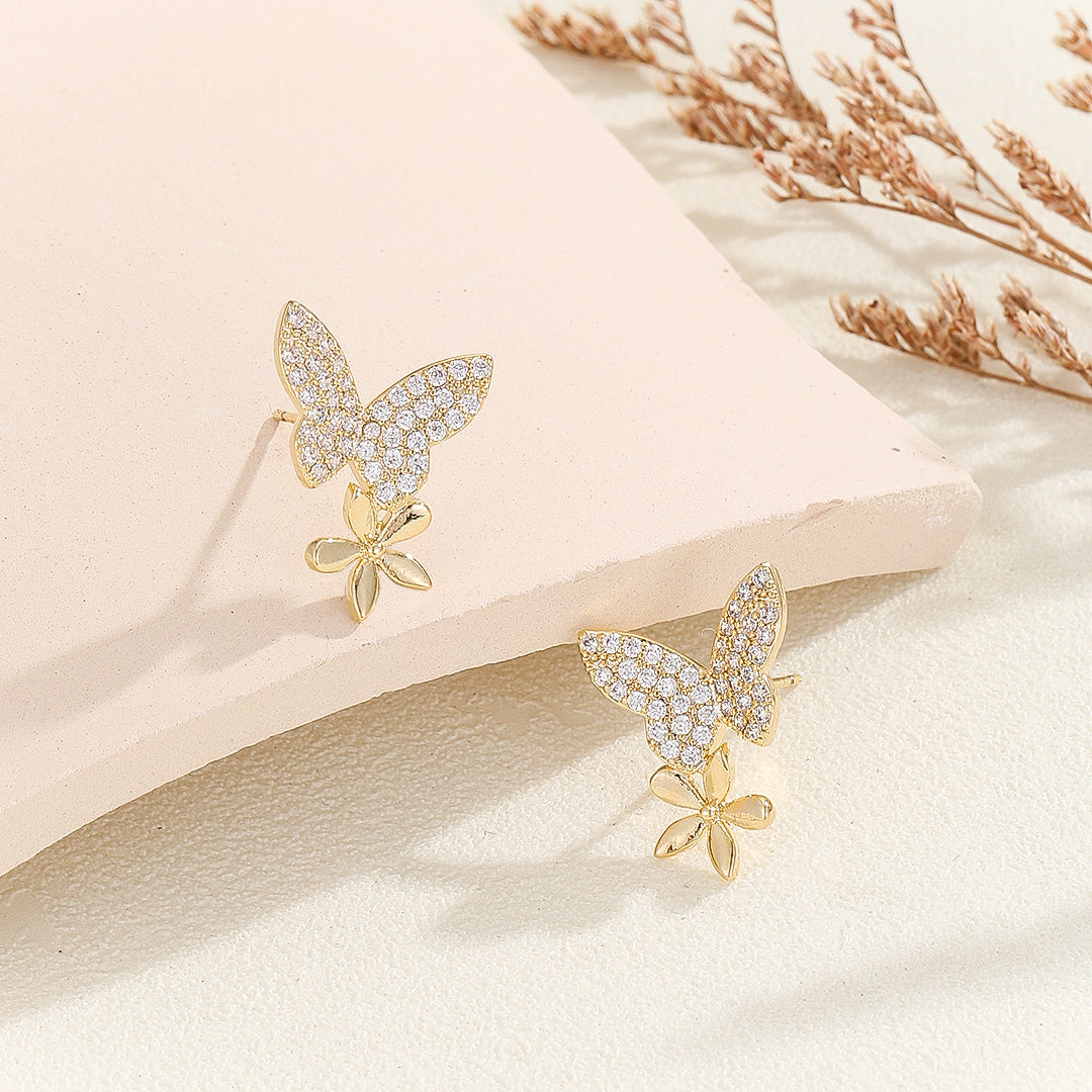 Stunning Petal Wings Gold Earrings - Reet Pehal