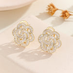 Load image into Gallery viewer, Elegant Gold Baguette Blossom Studs - Reet Pehal
