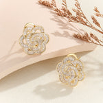 Load image into Gallery viewer, Elegant Gold Baguette Blossom Studs - Reet Pehal
