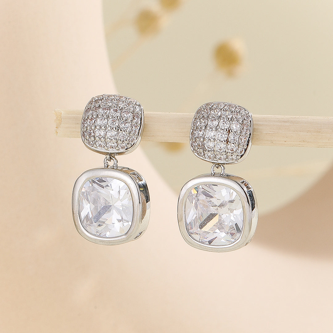 Glamorous Cushion-Cascade Diamond Earrings - Reet Pehal