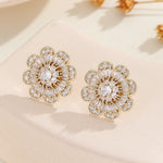 Load image into Gallery viewer, Gem-Embellished Gold Floral Earrings - Reet Pehal
