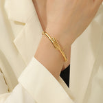 Load image into Gallery viewer, Lustre Minimalist Gold Bangle - Reet Pehal
