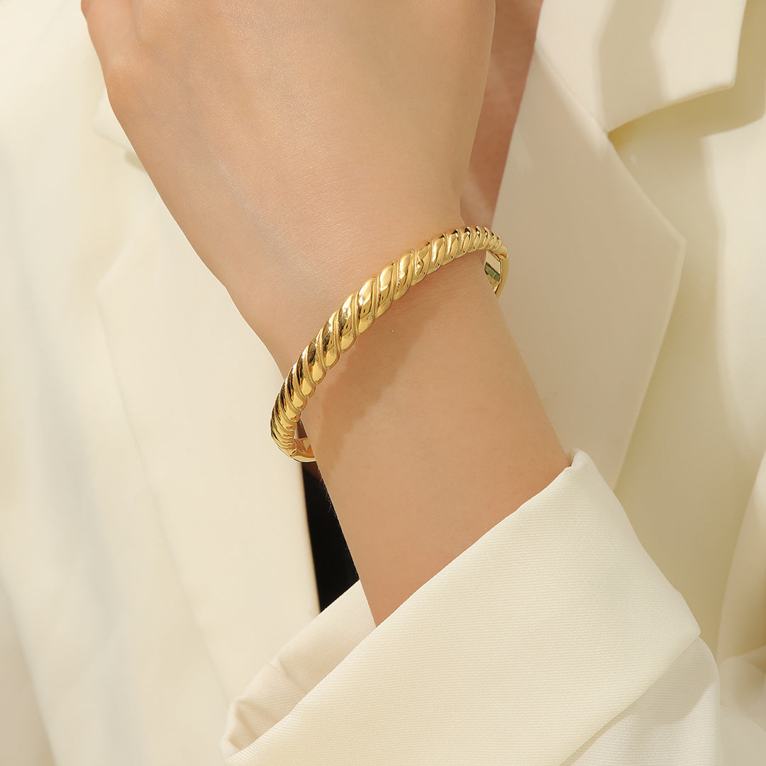 Ravishing Gold Streamline Bangle - Reet Pehal