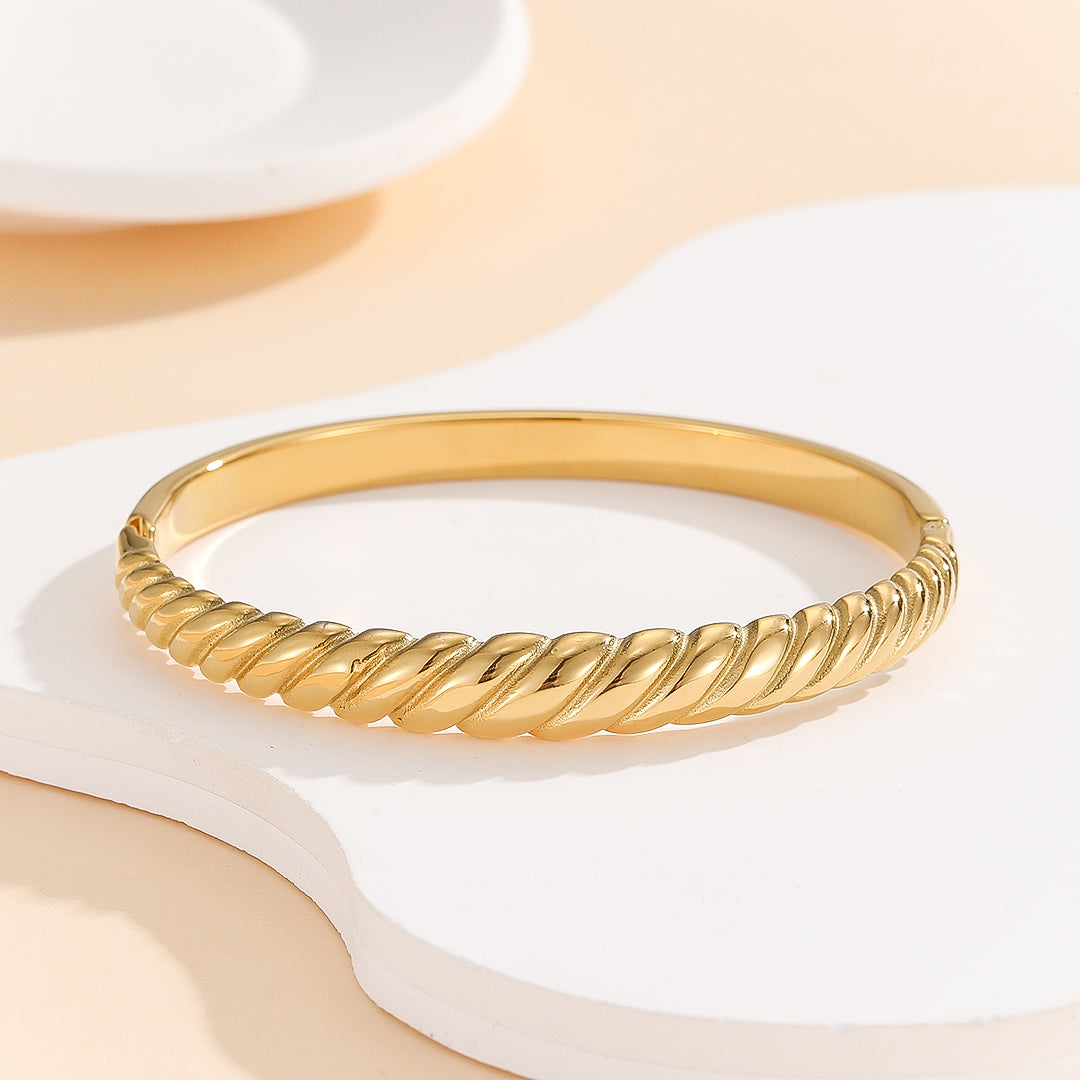 Ravishing Gold Streamline Bangle - Reet Pehal