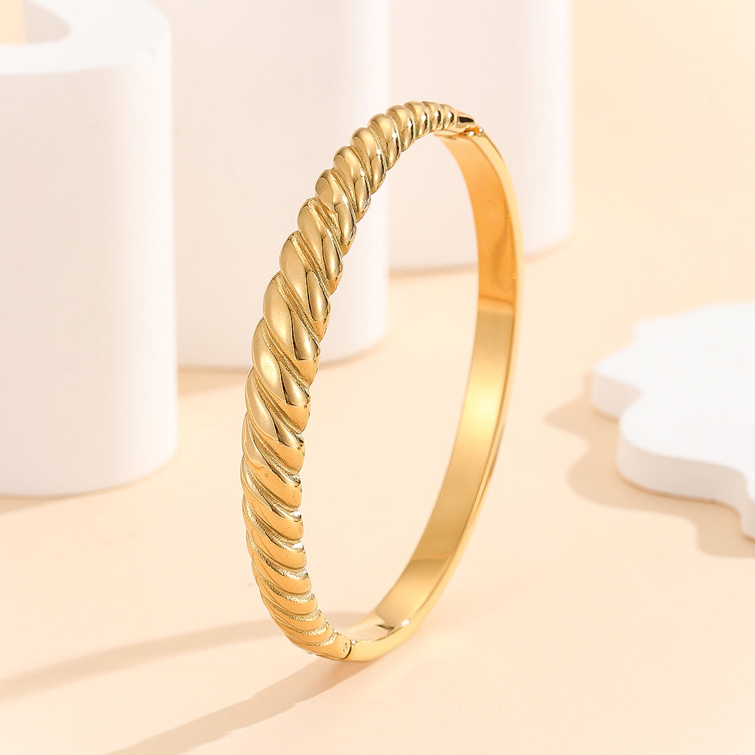 Ravishing Gold Streamline Bangle - Reet Pehal