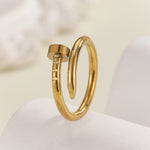 Load image into Gallery viewer, Textured Nail Loop Ring Golden
