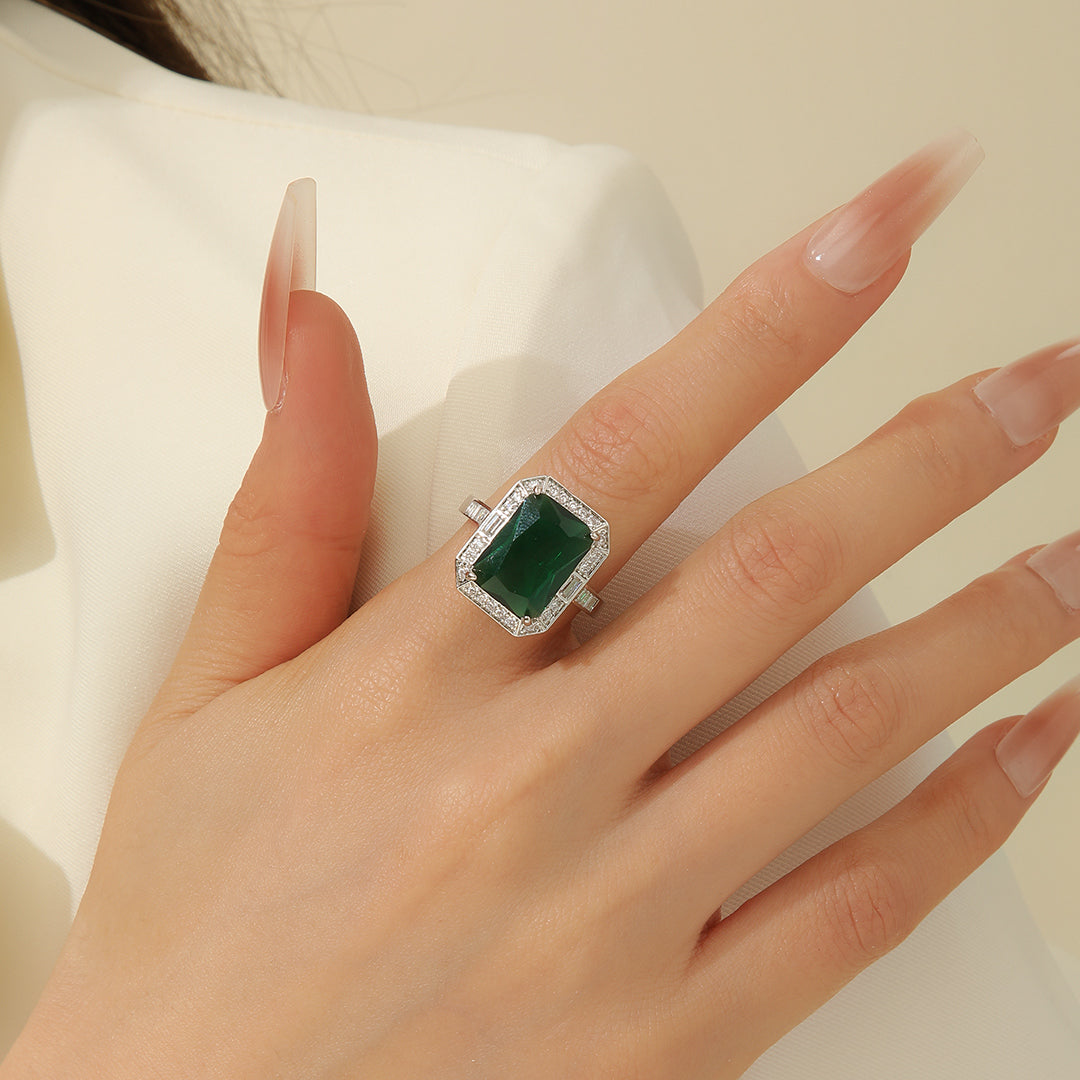 Mystic Green Emerald Style Ring - Reet Pehal