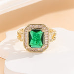 Load image into Gallery viewer, Luxury Green Cushion-Cut Eternity Ring - Reet Pehal
