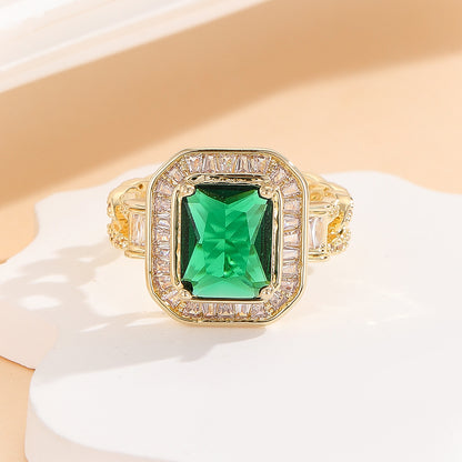 Luxury Green Cushion-Cut Eternity Ring