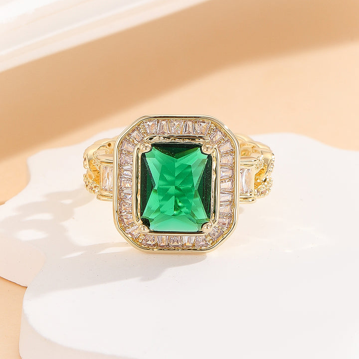 Luxury Green Cushion-Cut Eternity Ring - Reet Pehal