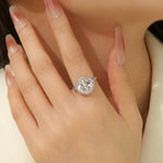 Load image into Gallery viewer, Delicate Silver Cushion-cut Twinkle Halo Ring - Reet Pehal
