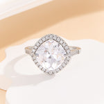 Load image into Gallery viewer, Delicate Silver Cushion-cut Twinkle Halo Ring - Reet Pehal
