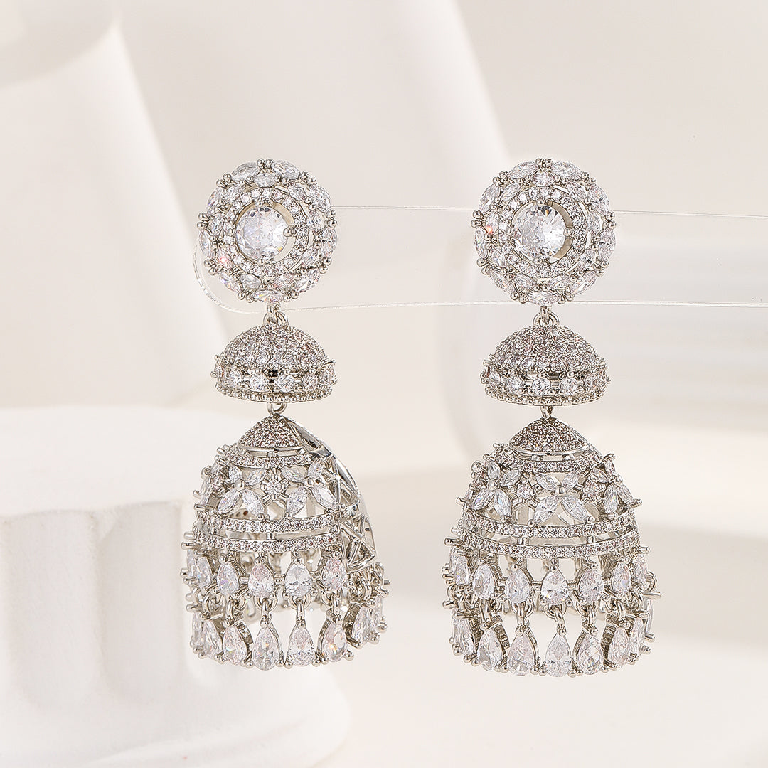 Symphony of Sparkle Silver Earrings