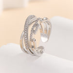 Load image into Gallery viewer, Modern Silver Swirl Diamond Ring - Reet Pehal
