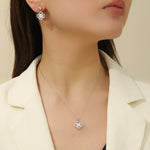 Load image into Gallery viewer, Radiant Clover Drop Silver Pendant Set - Reet Pehal
