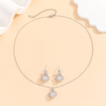 Load image into Gallery viewer, Radiant Clover Drop Silver Pendant Set - Reet Pehal
