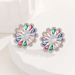 Load image into Gallery viewer, Multicolor Floral Mirage Silver Earrings - Reet Pehal
