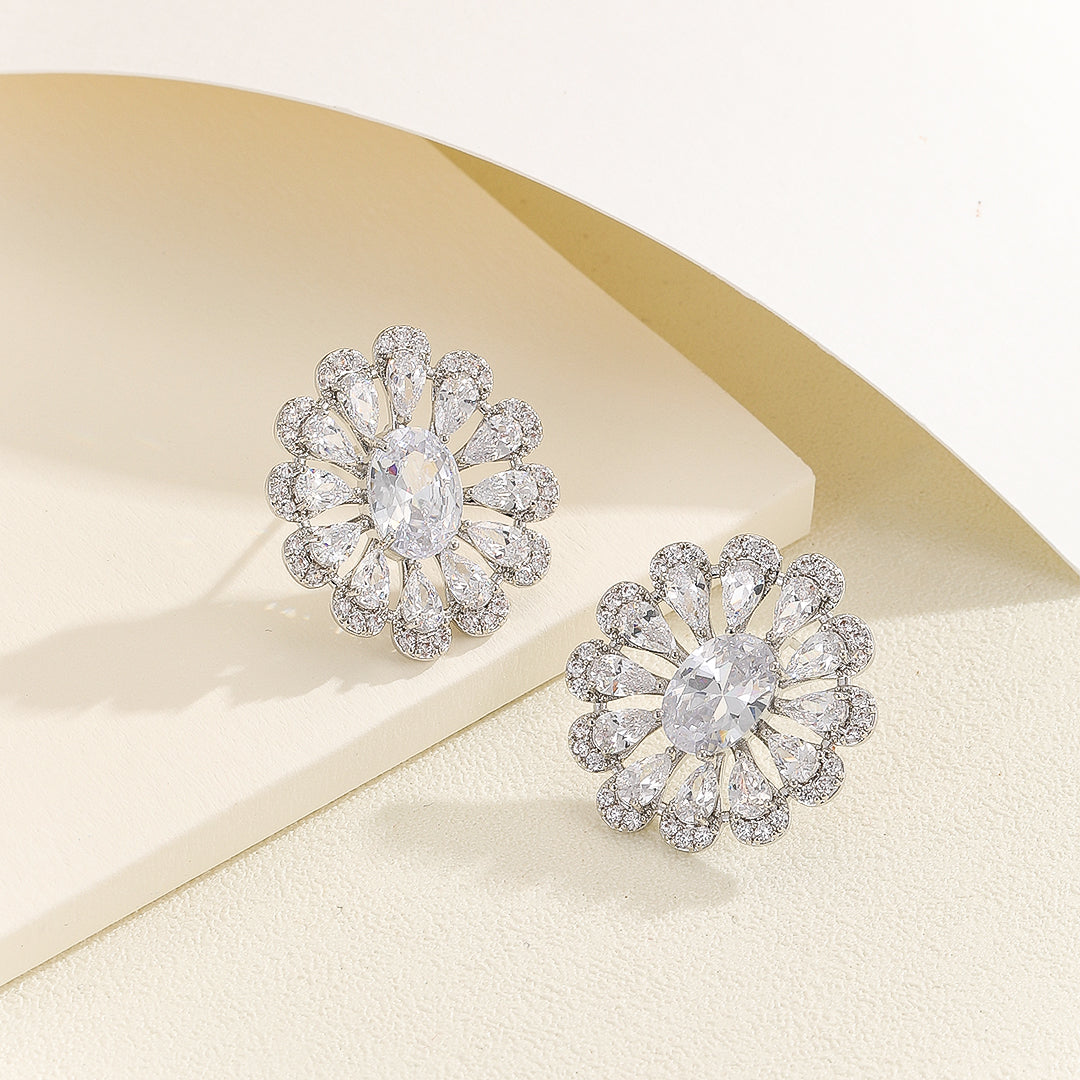 Glowing Floral Mirage Diamond Earrings - Reet Pehal