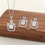 Load image into Gallery viewer, Hypnotizing Silver Perfume Bottle Pendant Set - Reet Pehal
