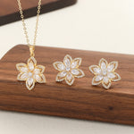 Load image into Gallery viewer, Dazzling Fleur Gold Pendant Set - Reet Pehal
