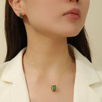 Load image into Gallery viewer, Green Marvel Gold Pendant Set - Reet Pehal
