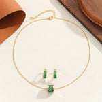 Load image into Gallery viewer, Green Marvel Gold Pendant Set - Reet Pehal
