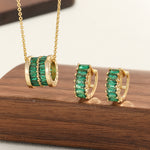 Load image into Gallery viewer, Green Marvel Gold Pendant Set - Reet Pehal
