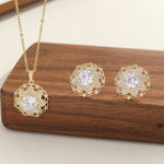 Load image into Gallery viewer, Luminous Gem Cage Gold Pendant Set - Reet Pehal
