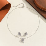 Load image into Gallery viewer, Adorable Silver Rose Pendant Set - Reet Pehal
